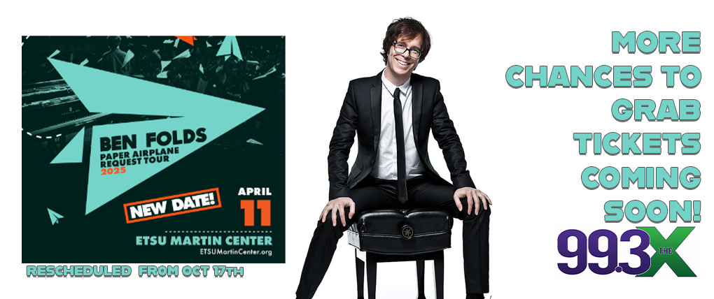 Ben Folds at ETSU Martin Center, RESCHEDULED.