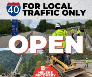 Portion of I-40 in Cocke County partially reopens to local traffic