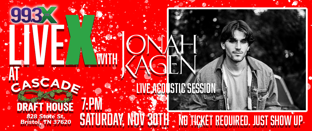 LIVE X w JONAH KAGEN THIS SATURDAY!